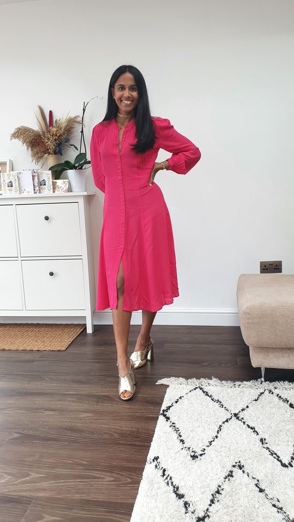 Petite Lowe Pleat Detail Midi Dress